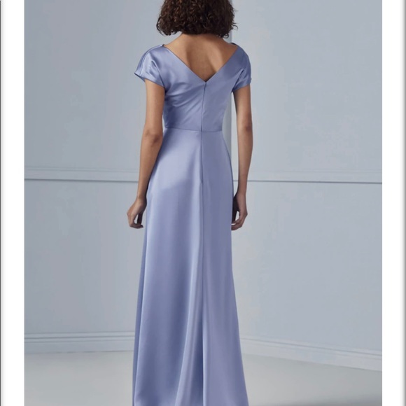 Amsale Marie Bridesmaid Dress in Color Ice Size 10 - Picture 9 of 10